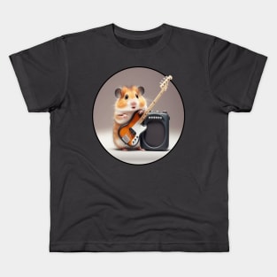 Rock'n'roll hamster playing the guitar Kids T-Shirt